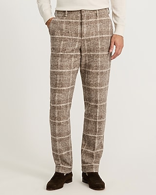 Slim Plaid Wool-Blend Boucle Suit Pant