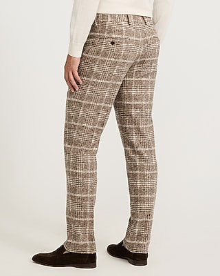 Slim Plaid Wool-Blend Boucle Suit Pant
