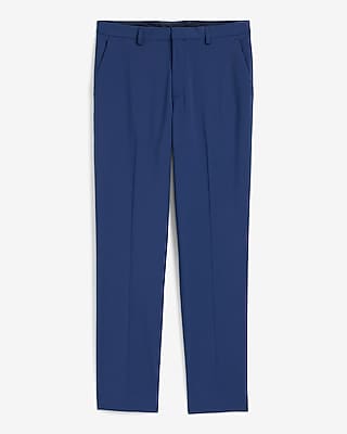 Slim Bright Blue Wool-Blend Washable Modern Tech Suit Pant