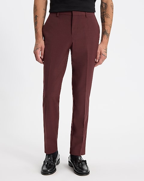 burgundy dress slacks Men's Slim Fit Flat Front Suit Separate Pants / Slim Fit / 46R these pants are skinny fit Aldo Valentini Slim Fit Solid