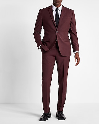 Classic Burgundy Wool-Blend Modern Tech Suit Pant