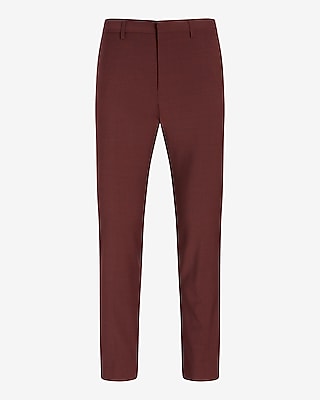 Classic Burgundy Wool-Blend Modern Tech Suit Pant