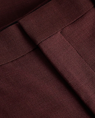 Classic Burgundy Wool-Blend Modern Tech Suit Pant