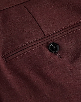 Classic Burgundy Wool-Blend Modern Tech Suit Pant