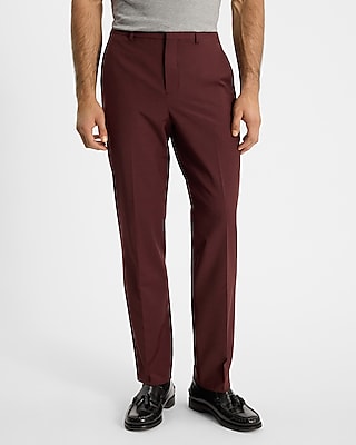 Classic Burgundy Wool-Blend Modern Tech Suit Pant