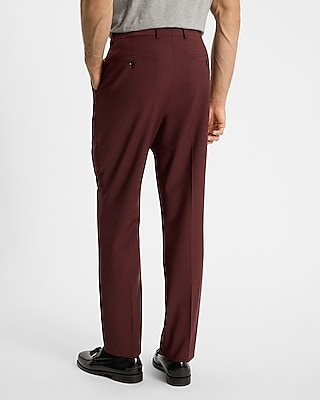 Classic Burgundy Wool-Blend Modern Tech Suit Pant