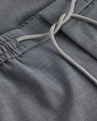 Extra Slim Gray Wool-Blend Modern Tech Drawstring Dress Pant