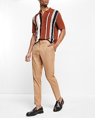 Extra Slim Solid Camel Flannel Suit Pant