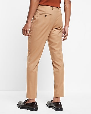 Extra Slim Solid Camel Flannel Suit Pant