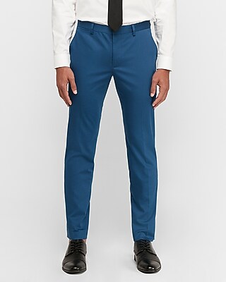 Extra Slim Blue Cotton Sateen Stretch 