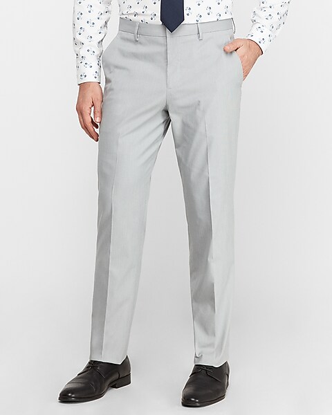 Classic Light Gray Cotton Blend Stretch Suit Pant Express