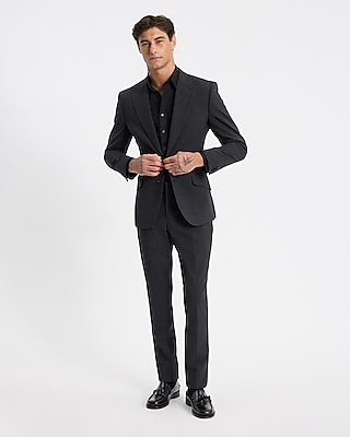 Slim Black Wool-blend Modern Tech Belted Cropped Stretch Suit Pant