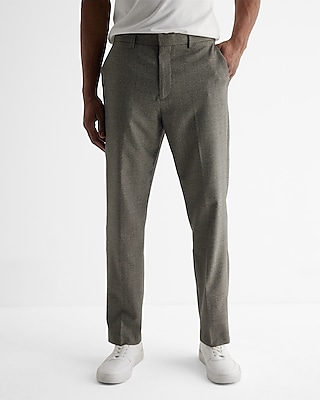 Slim Charcoal Gray Knit Dress Pant