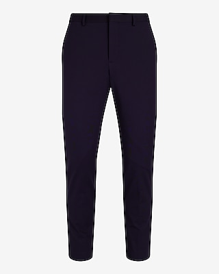 Extra Slim Navy Cotton-Blend Knit Dress Pant