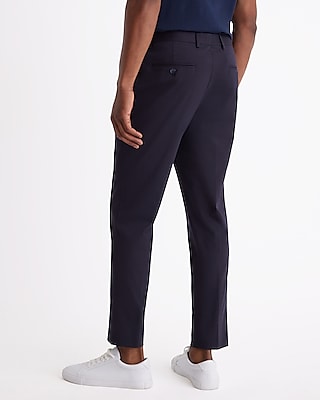 Extra Slim Navy Cotton-Blend Knit Dress Pant