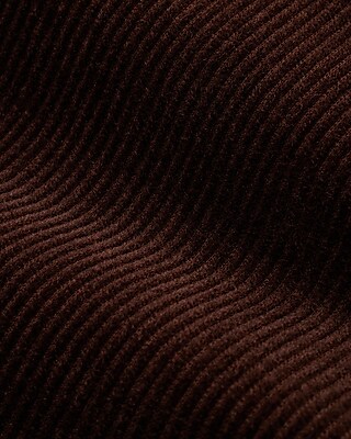 Slim Brown Corduroy Belted Dress Pant