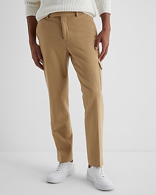 Extra Slim Khaki Stretch Cotton Suit Pant