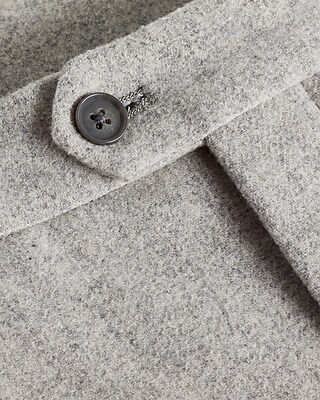 Slim Gray Wool-Blend Cuffed Dress Pant