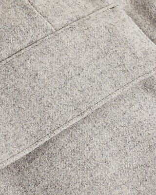 Slim Gray Wool-Blend Cuffed Dress Pant