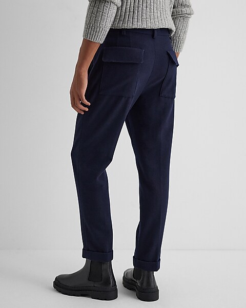 Navy Birdseye Wool Stretch Dress Pant - Custom Fit Tailored Clothing