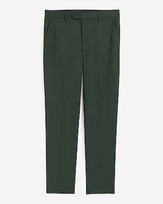 Slim Green Stretch Extended Tab Waist Dress Pant