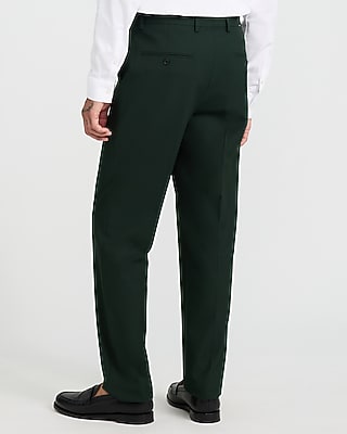 Slim Green Stretch Extended Tab Waist Dress Pant