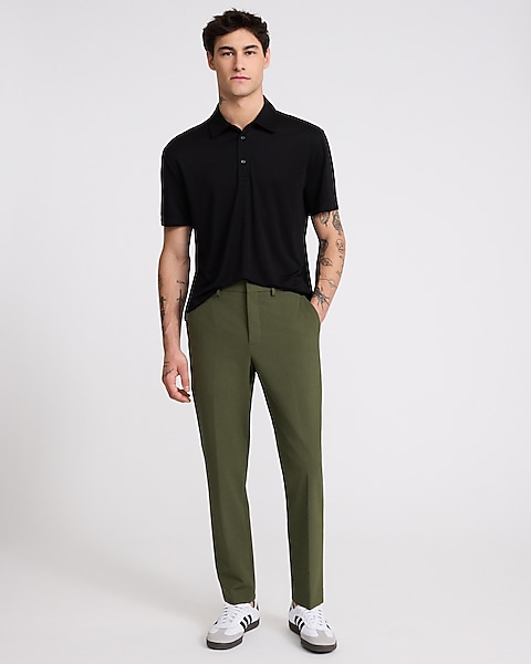 men's wrinkle free dress pant green color regular fit Microfiber Linen Blend Single Pleat Suit Pants confidence in every outfit they wear Slim Olive Green Washable Everyday