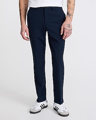 Slim Navy Everyday Performance Hybrid Elastic Waist Dress Pant