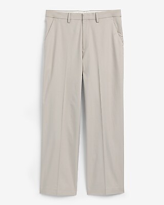 Baggy Light Khaki Linen-Blend Dress Pant