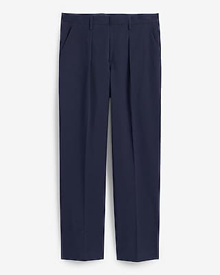 Baggy Navy Cotton Dress Pant