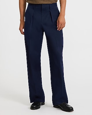 Baggy Navy Cotton Dress Pant