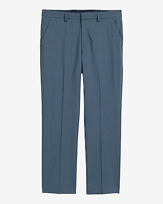Classic Blue Plaid Stretch Dress Pant