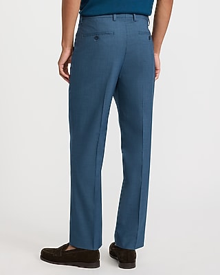 Classic Blue Plaid Stretch Dress Pant