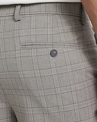 Classic Plaid Stretch Dress Pant