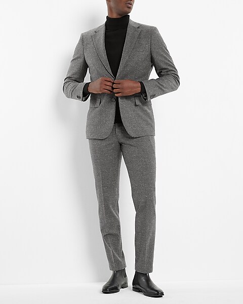 Extra Slim Charcoal Wool-blend Suit Pant
