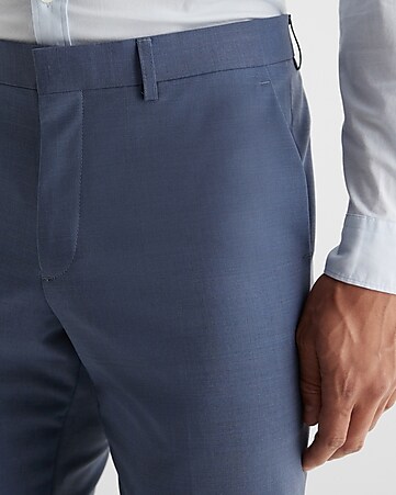 Slim Navy Wool-blend Modern Tech Suit Pant