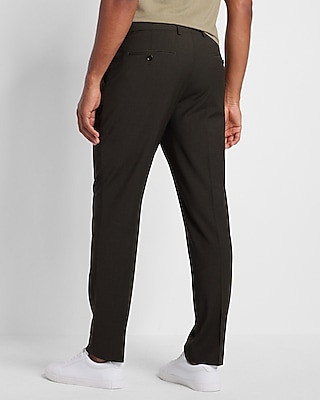 Slim Olive Wool-Blend Modern Tech Suit Pant