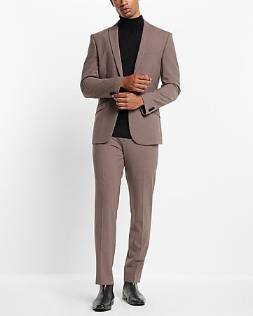 Extra Slim Dusty Pink Wool-blend Flannel Suit Pant