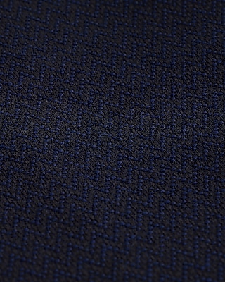 Slim Navy Herringbone Wool-Blend Tuxedo Jacket