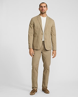 Slim Tan Washable Chino Blazer