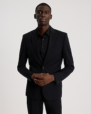 Essential Black Wool-Blend Suit Blazer