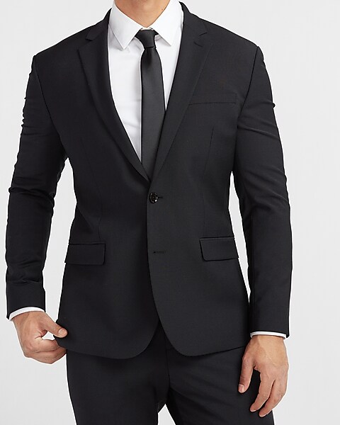 Black Wool Suit with Gray Long Coat