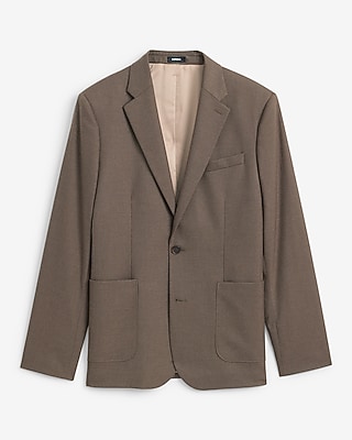 Slim Light Brown Brushed Flannel Suit Jacket