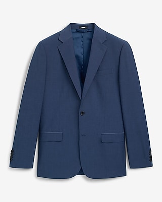 Relaxed Blue Stretch Suit Jacket