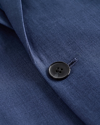 Relaxed Blue Stretch Suit Jacket