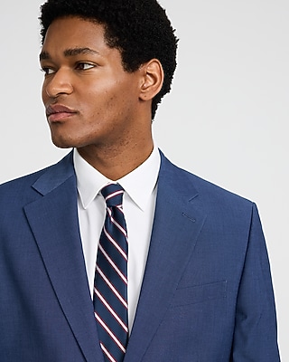 Relaxed Blue Stretch Suit Jacket