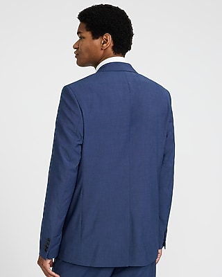 Relaxed Blue Stretch Suit Jacket