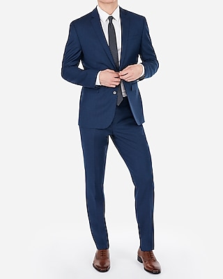 Slim Blue Wool-blend Stretch Suit 