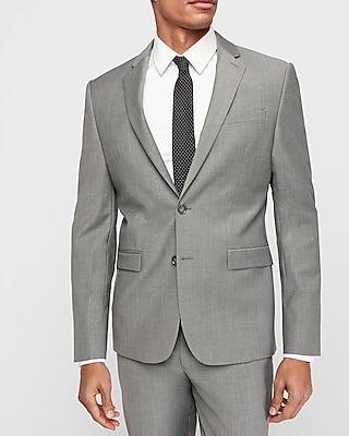 Extra Slim Gray Wool blend Performance Stretch Suit Jacket Express