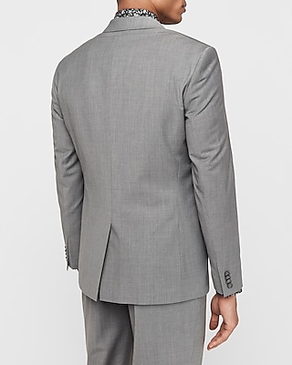 Slim Gray Wool-Blend Performance Stretch Suit Jacket